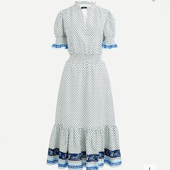 J.Crew Smocked ruffle dress in cotton voile size XS - Picture 2 of 15